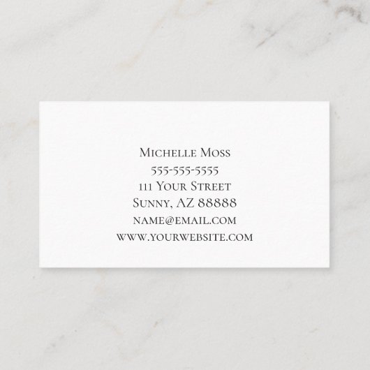 砂漠植物多肉質エレガントタイポグラフィ 名刺 (裏面)