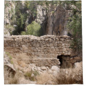 砂漠渓谷の石垣 シャワーカーテン (正面)