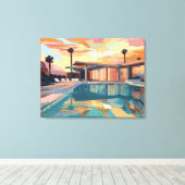 砂漠生活デザイン#1 キャンバスプリント (インサイチュ (ウッドフロア))