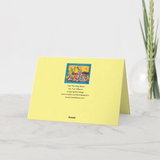 砂漠空白の野生生物うさぎウズイルサンライズサボテン カード (裏面)