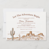 砂漠素朴で冒険に赤ちゃんシャワーを始める 招待状 (正面)