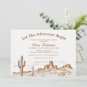 砂漠素朴で冒険に赤ちゃんシャワーを始める 招待状 (スタンド正面)