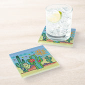 砂漠美しい ガラスコースター (アングル)