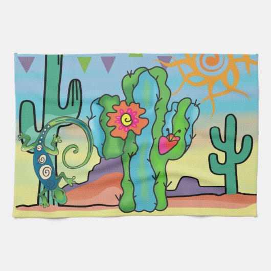 砂漠美しい キッチンタオル (横)