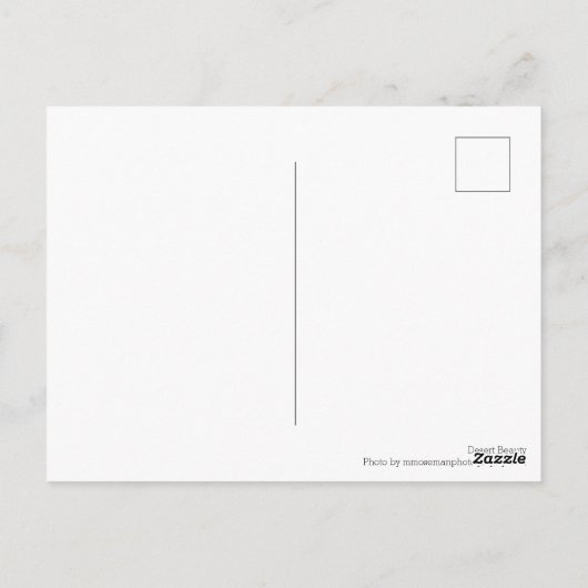 砂漠美しい ポストカード (裏面)