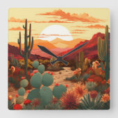 砂漠美しい#1ポスター スクエア壁時計 (正面)