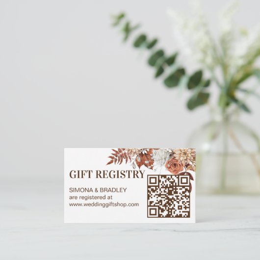 砂漠茶自然ぼほ花ギフトレジストリ エンクロージャーカード (スタンド正面)