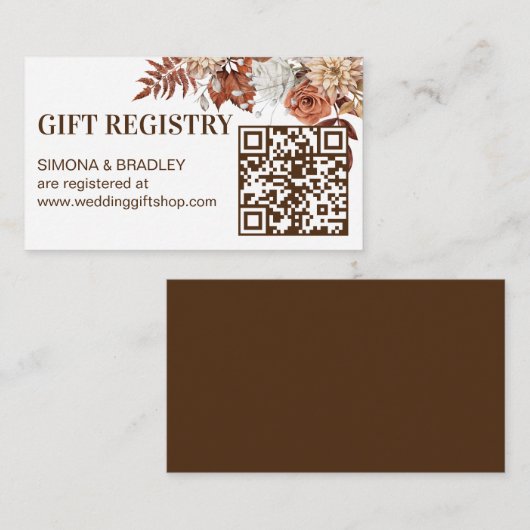 砂漠茶自然ぼほ花ギフトレジストリ エンクロージャーカード (正面/裏面)