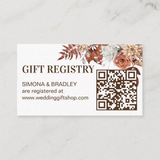 砂漠茶自然ぼほ花ギフトレジストリ エンクロージャーカード (正面)