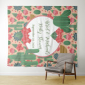 砂漠赤面ピンクガールベビーシャワー タペストリー (インサイチュ(横))