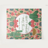 砂漠赤面ピンクガールベビーシャワー タペストリー (正面(横))