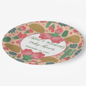 砂漠赤面ピンクガールベビーシャワー ペーパープレート (アングル)