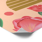 砂漠赤面ピンクフローラ子供部屋デコーベビーガール ポスター (角)