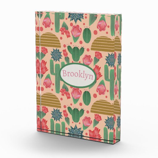 砂漠赤面ピンクフローラ子供部屋デコール – ベビーギ フォトブロック (右)