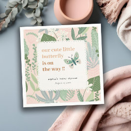 砂漠赤面レトロバタフライガーデンベビーシャワー スタンダードカクテルナプキン