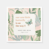 砂漠赤面レトロバタフライガーデンベビーシャワー スタンダードカクテルナプキン (正面)