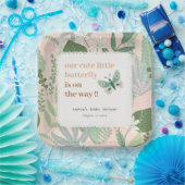 砂漠赤面レトロバタフライガーデンベビーシャワー ペーパープレート (パーティー)