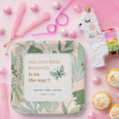 砂漠赤面レトロバタフライガーデンベビーシャワー ペーパープレート (パーティー)