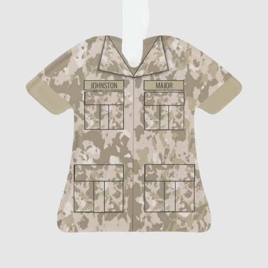 砂漠迷彩柄軍隊パーソナライズされた占領 オーナメント (正面)