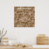 砂漠迷彩柄 ポスター (キッチン)