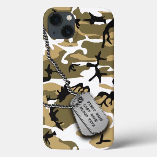 砂漠迷彩柄w/ドッグラベル Case-Mate iPhoneケース (裏面)