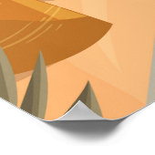 砂漠道路風景：漫画のヴィンテージ。 ポスター (角)