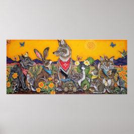 砂漠野生生物ユーモアのある南西部ポスター ポスター