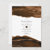 砂漠金ゴールドウォーターカラーアゲートブライダルシャワー 招待状 (正面)