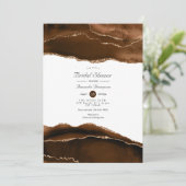 砂漠金ゴールドウォーターカラーアゲートブライダルシャワー 招待状 (スタンド正面)