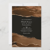 砂漠金ゴールド瑪瑙の水結婚色のQRコードRsvp 招待状 (正面)