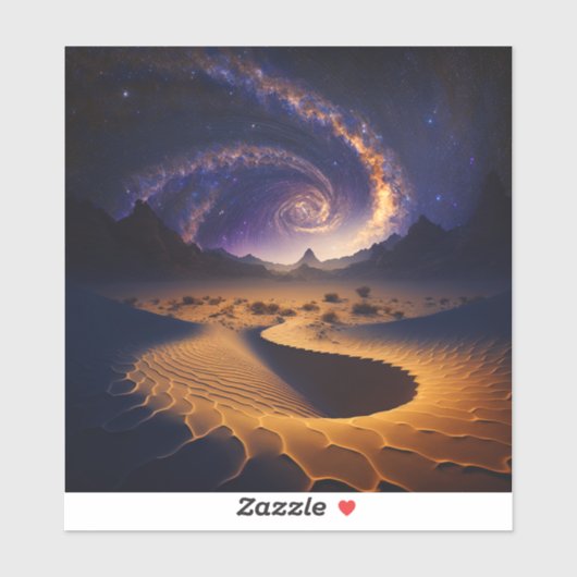 砂漠銀河系シュールレアルランドスケープアート シール (シート)
