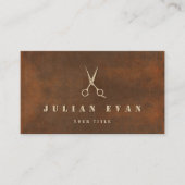 砂漠錆アイアンヘアシザーズロゴ美容師 名刺 (正面)