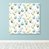 砂漠開花ステップ |ピンクパターン キャンバスプリント (インサイチュ (ウッドフロア))