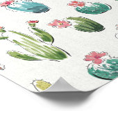 砂漠開花ステップ |ピンクパターン ポスター (角)