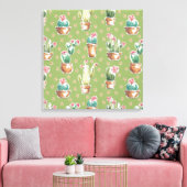 砂漠開花ステップ |緑パターン キャンバスプリント (インサイチュ (リビング))