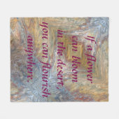 砂漠開花フリースブランケット フリースブランケット (正面(横))