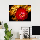 砂漠開花プリント ポスター (ホームオフィス)