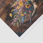 砂漠開花メモリアル、ロングホーンスカル&ワイルドフラワー 薄葉紙 (詳細)