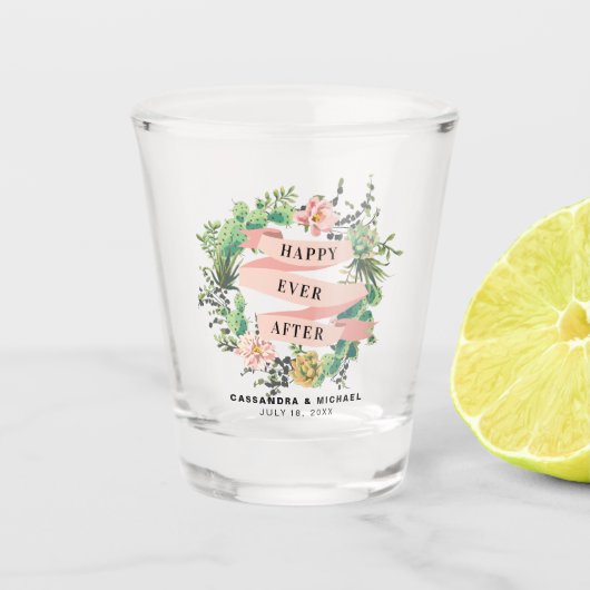 砂漠開花リース結婚ズ ショットグラス (正面)