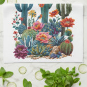 砂漠開花 キッチンタオル (折り畳み)