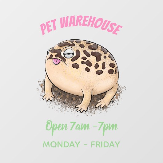 砂漠雨おもしろいカエル漫画イラストレーション ウィンドウサイン (シート)