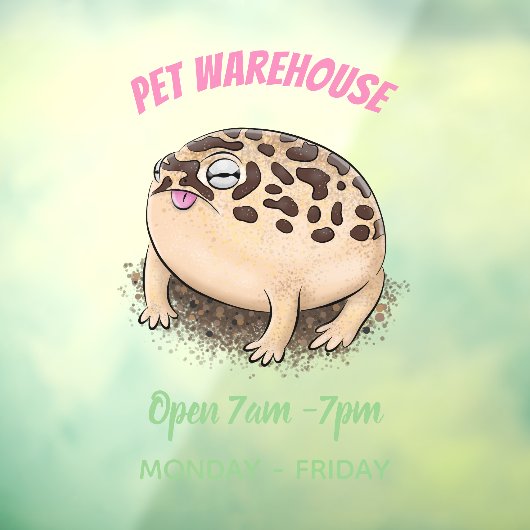 砂漠雨おもしろいカエル漫画イラストレーション ウィンドウサイン (シート3)