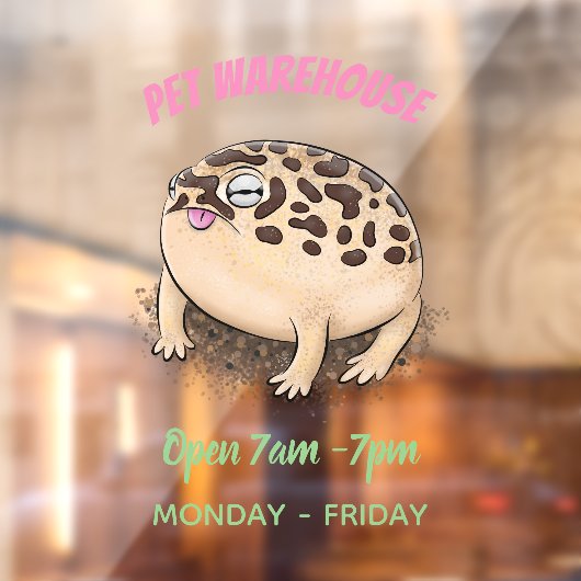 砂漠雨おもしろいカエル漫画イラストレーション ウィンドウサイン (シート2)