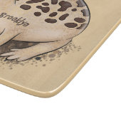 砂漠雨おもしろいカエル漫画イラストレーション カッティングボード (角)