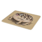 砂漠雨おもしろいカエル漫画イラストレーション カッティングボード (角)