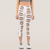 砂漠雨おもしろいカエル漫画イラストレーション カプリレギンス (正面)