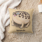 砂漠雨おもしろいカエル漫画イラストレーション クッション (ブランケット)