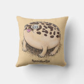 砂漠雨おもしろいカエル漫画イラストレーション クッション (裏面)