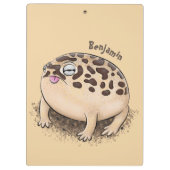 砂漠雨おもしろいカエル漫画イラストレーション クリップボード (裏面)