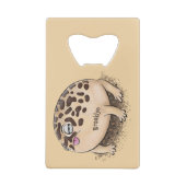 砂漠雨おもしろいカエル漫画イラストレーション クレジットカード栓抜き (裏面)